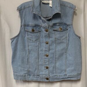 Vintage Bend Over Denim Sleeveless Vest